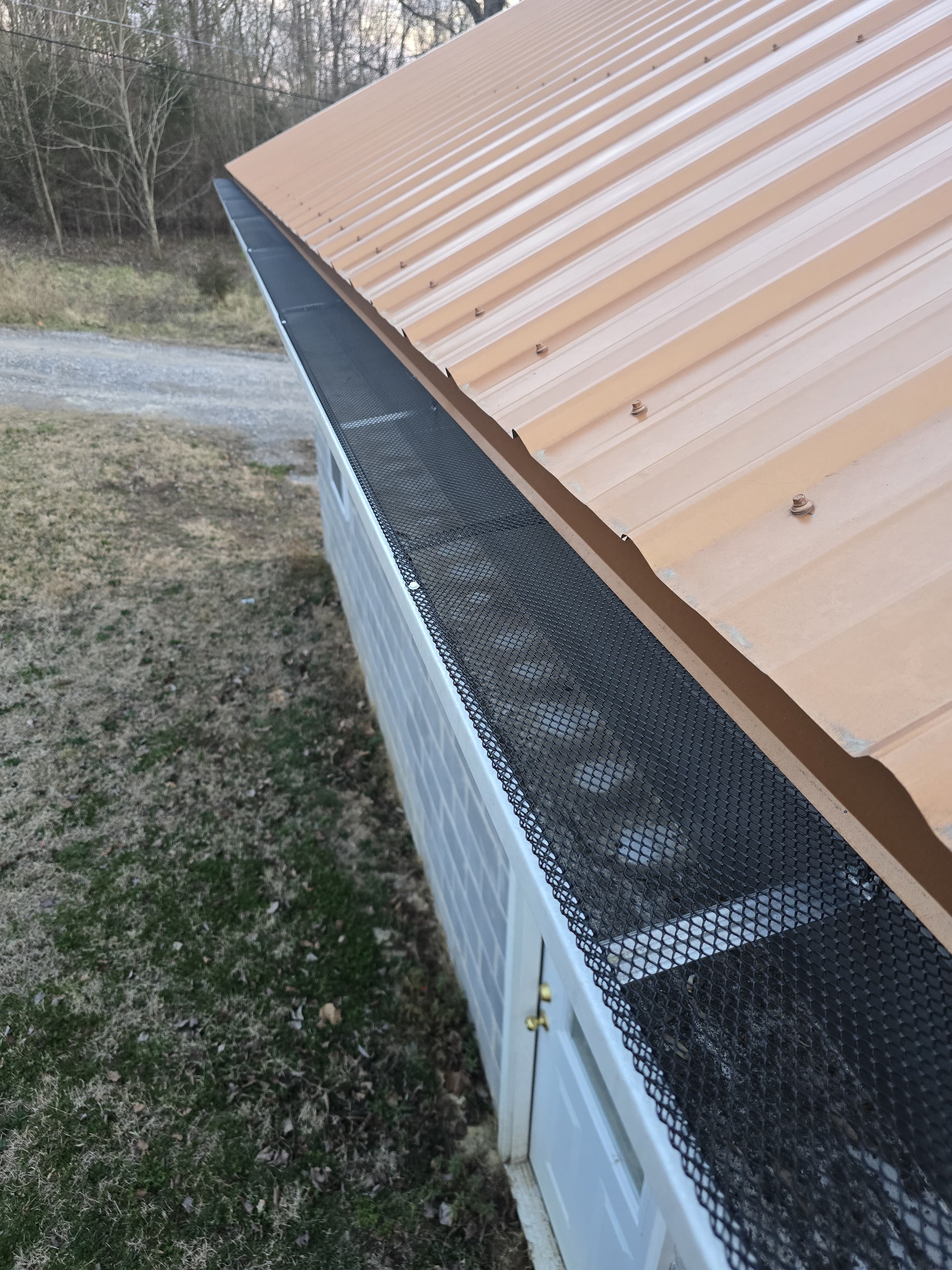 Gutter after service — clean with leaf guard installed